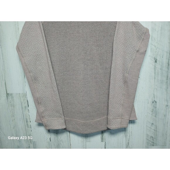 Prana Pink Raglan Sleeve Wool Blend Snap Mock Neck Pullover Sweater Size M - Picture 2 of 10